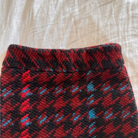 Topshop Skirt Size 4 Wool Mix Short A Line Skirt Dogtooth - Picture 7 of 7